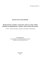 Автореферат по педагогике на тему «Взаимодействие семейного социального педагога и врача общей практики по формированию здорового образа жизни школьников», специальность ВАК РФ 13.00.01 - Общая педагогика, история педагогики и образования