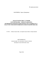 Автореферат по педагогике на тему «Педагогические условия формирования информационно-функциональной компетентности учащихся 5-9 классов сельской общеобразовательной школы», специальность ВАК РФ 13.00.01 - Общая педагогика, история педагогики и образования