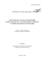 Автореферат по педагогике на тему «Педагогическая система формирования профессионального самоопределения учащихся в условиях довузовского образования», специальность ВАК РФ 13.00.01 - Общая педагогика, история педагогики и образования