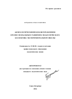 Автореферат по педагогике на тему «Акмеологический подход к управлению профессиональным развитием педагогического коллектива экспериментальной школы», специальность ВАК РФ 13.00.08 - Теория и методика профессионального образования