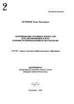 Автореферат по педагогике на тему «Формирование духовных ценностей курсантов военного вуза в процессе преподавания культурологии», специальность ВАК РФ 13.00.08 - Теория и методика профессионального образования