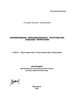 Автореферат по педагогике на тему «Формирование образовательного пространства сельских территорий», специальность ВАК РФ 13.00.01 - Общая педагогика, история педагогики и образования