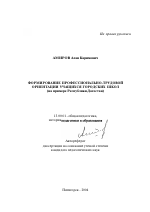 Автореферат по педагогике на тему «Формирование профессионально-трудовой ориентации учащихся городских школ», специальность ВАК РФ 13.00.01 - Общая педагогика, история педагогики и образования