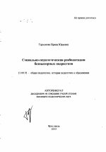 Автореферат по педагогике на тему «Социально-педагогическая реабилитация безнадзорных подростков», специальность ВАК РФ 13.00.01 - Общая педагогика, история педагогики и образования