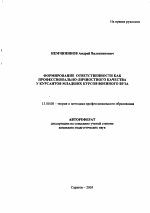 Автореферат по педагогике на тему «Формирование ответственности как профессионально-личностного качества у курсантов младших курсов военного вуза», специальность ВАК РФ 13.00.08 - Теория и методика профессионального образования