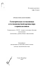 Автореферат по педагогике на тему «Геометрическая составляющая естественнонаучной картины мира старшеклассников», специальность ВАК РФ 13.00.02 - Теория и методика обучения и воспитания (по областям и уровням образования)