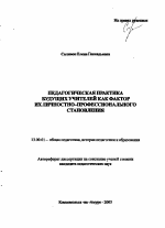 Автореферат по педагогике на тему «Педагогическая практика будущих учителей как фактор их личностно-профессионального становления», специальность ВАК РФ 13.00.01 - Общая педагогика, история педагогики и образования