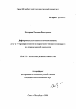 Автореферат по психологии на тему «Дифференциально-психологические аспекты ауто- и гетероагрессивности в подростково-юношеском возрасте и в период ранней взрослости», специальность ВАК РФ 19.00.13 - Психология развития, акмеология