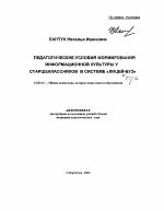 Автореферат по педагогике на тему «Педагогические условия формирования информационной культуры у старшеклассников в системе "лицей - вуз"», специальность ВАК РФ 13.00.01 - Общая педагогика, история педагогики и образования