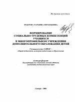 Автореферат по педагогике на тему «Формирование социально-трудовых компетенций учащихся в многопрофильном учреждении дополнительного образования детей», специальность ВАК РФ 13.00.01 - Общая педагогика, история педагогики и образования