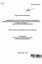 Автореферат по педагогике на тему «Формирование профессионально-педагогической компетентности преподавателя вуза непедагогического профиля в процессе педагогической деятельности», специальность ВАК РФ 13.00.08 - Теория и методика профессионального образования