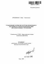 Автореферат по педагогике на тему «Становление открытой системы профильного обучения в сетевом взаимодействии образовательных учреждений», специальность ВАК РФ 13.00.01 - Общая педагогика, история педагогики и образования