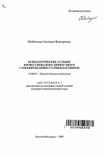 Автореферат по психологии на тему «Психологические условия профессионально-личностного самоопределения старшеклассников», специальность ВАК РФ 19.00.07 - Педагогическая психология