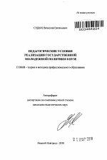 Автореферат по педагогике на тему «Педагогические условия реализации государственной молодежной политики в вузе», специальность ВАК РФ 13.00.08 - Теория и методика профессионального образования