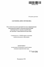 Автореферат по педагогике на тему «Роль воспитательного пространства вуза в формировании гражданской позиции и политической культуры первокурсников в поликультурной среде», специальность ВАК РФ 13.00.08 - Теория и методика профессионального образования