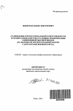 Автореферат по педагогике на тему «Становление профессиональной ответственности будущих специалистов в условиях модернизации современной высшей школы», специальность ВАК РФ 13.00.08 - Теория и методика профессионального образования