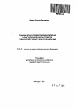 Автореферат по педагогике на тему «Педагогические условия совершенствования самостоятельной работы студентов сельскохозяйственного вуза по информатике», специальность ВАК РФ 13.00.08 - Теория и методика профессионального образования