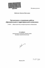 Автореферат по педагогике на тему «Организация и содержание работы образовательного территориального комплекса», специальность ВАК РФ 13.00.01 - Общая педагогика, история педагогики и образования