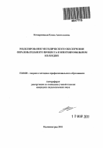 Автореферат по педагогике на тему «Моделирование методического обеспечения образовательного процесса в многопрофильном колледже», специальность ВАК РФ 13.00.08 - Теория и методика профессионального образования