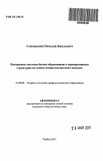 Автореферат по педагогике на тему «Построение системы бизнес-образования в корпоративных структурах на основе компетентностного подхода», специальность ВАК РФ 13.00.08 - Теория и методика профессионального образования