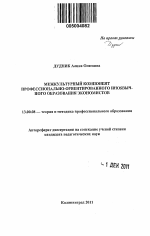 Автореферат по педагогике на тему «Межкультурный компонент профессионально-ориентированного иноязычного образования экономистов», специальность ВАК РФ 13.00.08 - Теория и методика профессионального образования