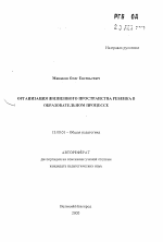 Автореферат по педагогике на тему «Организация жизненного пространства ребенка в образовательном процессе», специальность ВАК РФ 13.00.01 - Общая педагогика, история педагогики и образования