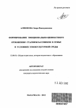 Автореферат по педагогике на тему «Формирование эмоционально-ценностного отношения старшеклассников к семье в условиях этнокультурной среды», специальность ВАК РФ 13.00.01 - Общая педагогика, история педагогики и образования