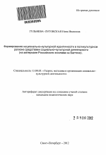 Автореферат по педагогике на тему «Формирование национально-культурной идентичности в поликультурном регионе средствами социально-культурной деятельности», специальность ВАК РФ 13.00.05 - Теория, методика и организация социально-культурной деятельности