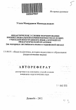 Автореферат по педагогике на тему «Дидактические условия формирования профессиональной компетентности будущих учителей иностранного языка в процессе педагогической практики», специальность ВАК РФ 13.00.01 - Общая педагогика, история педагогики и образования