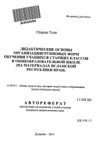 Автореферат по педагогике на тему «Дидактические основы организации групповых форм обучения учащихся старших классов в общеобразовательной школе», специальность ВАК РФ 13.00.01 - Общая педагогика, история педагогики и образования