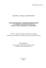 Автореферат по педагогике на тему «Педагогические условия формирования у учащихся начальной школы опыта общественных отношений», специальность ВАК РФ 13.00.02 - Теория и методика обучения и воспитания (по областям и уровням образования)