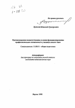 Автореферат по педагогике на тему «Организационно-педагогические условия функционирования профессионально-технического училища нового типа», специальность ВАК РФ 13.00.01 - Общая педагогика, история педагогики и образования