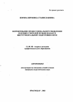 Автореферат по педагогике на тему «Формирование профессионального мышления будущих учителей музыки в классе инструментальной подготовки в вузе», специальность ВАК РФ 13.00.08 - Теория и методика профессионального образования