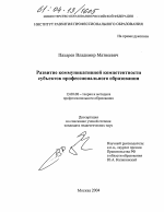 Диссертация по педагогике на тему «Развитие коммуникативной компетентности субъектов профессионального образования», специальность ВАК РФ 13.00.08 - Теория и методика профессионального образования