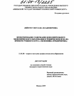 Диссертация по педагогике на тему «Проектирование содержания дополнительного экономического образования в техническом вузе», специальность ВАК РФ 13.00.08 - Теория и методика профессионального образования