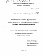 Диссертация по педагогике на тему «Педагогическая система формирования профессионального самоопределения учащихся в условиях довузовского образования», специальность ВАК РФ 13.00.01 - Общая педагогика, история педагогики и образования