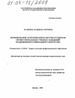 Диссертация по педагогике на тему «Формирование эстетической культуры студентов профессиональных учебных заведений традиционного прикладного искусства», специальность ВАК РФ 13.00.08 - Теория и методика профессионального образования