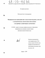 Диссертация по педагогике на тему «Межпредметное взаимодействие в подготовке будущих учителей к экономическому воспитанию школьников», специальность ВАК РФ 13.00.08 - Теория и методика профессионального образования