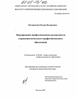 Диссертация по педагогике на тему «Формирование профессионализма руководителя учреждения начального профессионального образования», специальность ВАК РФ 13.00.08 - Теория и методика профессионального образования