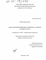 Диссертация по психологии на тему «Виды нарушений произвольного внимания у учащихся младших классов», специальность ВАК РФ 19.00.07 - Педагогическая психология