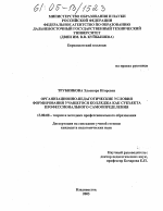 Диссертация по педагогике на тему «Организационно-педагогические условия формирования учащегося колледжа как субъекта профессионального самоопределения», специальность ВАК РФ 13.00.08 - Теория и методика профессионального образования