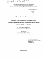 Диссертация по педагогике на тему «Влияние креативного педагогического взаимодействия на личностно-профессиональный рост будущего учителя», специальность ВАК РФ 13.00.01 - Общая педагогика, история педагогики и образования