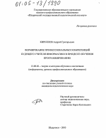 Диссертация по педагогике на тему «Формирование профессиональных компетенций будущего учителя информатики в процессе обучения программированию», специальность ВАК РФ 13.00.02 - Теория и методика обучения и воспитания (по областям и уровням образования)