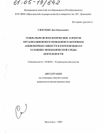 Диссертация по психологии на тему «Социально-психологические аспекты организационного поведения работников акционерных обществ в изменяющихся условиях экономической среды деятельности», специальность ВАК РФ 19.00.05 - Социальная психология