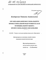 Диссертация по педагогике на тему «Организация допрофессиональной и профессиональной подготовки на базе муниципального центра профессионального образования», специальность ВАК РФ 13.00.08 - Теория и методика профессионального образования