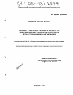 Диссертация по педагогике на тему «Индивидуализация учебного процесса в многоуровневых учреждениях среднего профессионального образования», специальность ВАК РФ 13.00.08 - Теория и методика профессионального образования