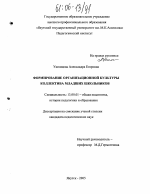 Диссертация по педагогике на тему «Формирование организационной культуры коллектива младших школьников», специальность ВАК РФ 13.00.01 - Общая педагогика, история педагогики и образования