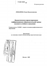 Диссертация по педагогике на тему «Дидактическое проектирование информационно-образовательной среды высшего учебного заведения», специальность ВАК РФ 13.00.08 - Теория и методика профессионального образования