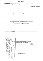 Диссертация по психологии на тему «Пространственно-временная организация жизненного мира человека», специальность ВАК РФ 19.00.01 - Общая психология, психология личности, история психологии