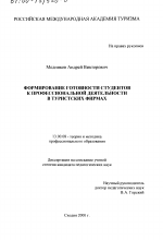 Диссертация по педагогике на тему «Формирование готовности студентов к профессиональной деятельности в туристских фирмах», специальность ВАК РФ 13.00.08 - Теория и методика профессионального образования